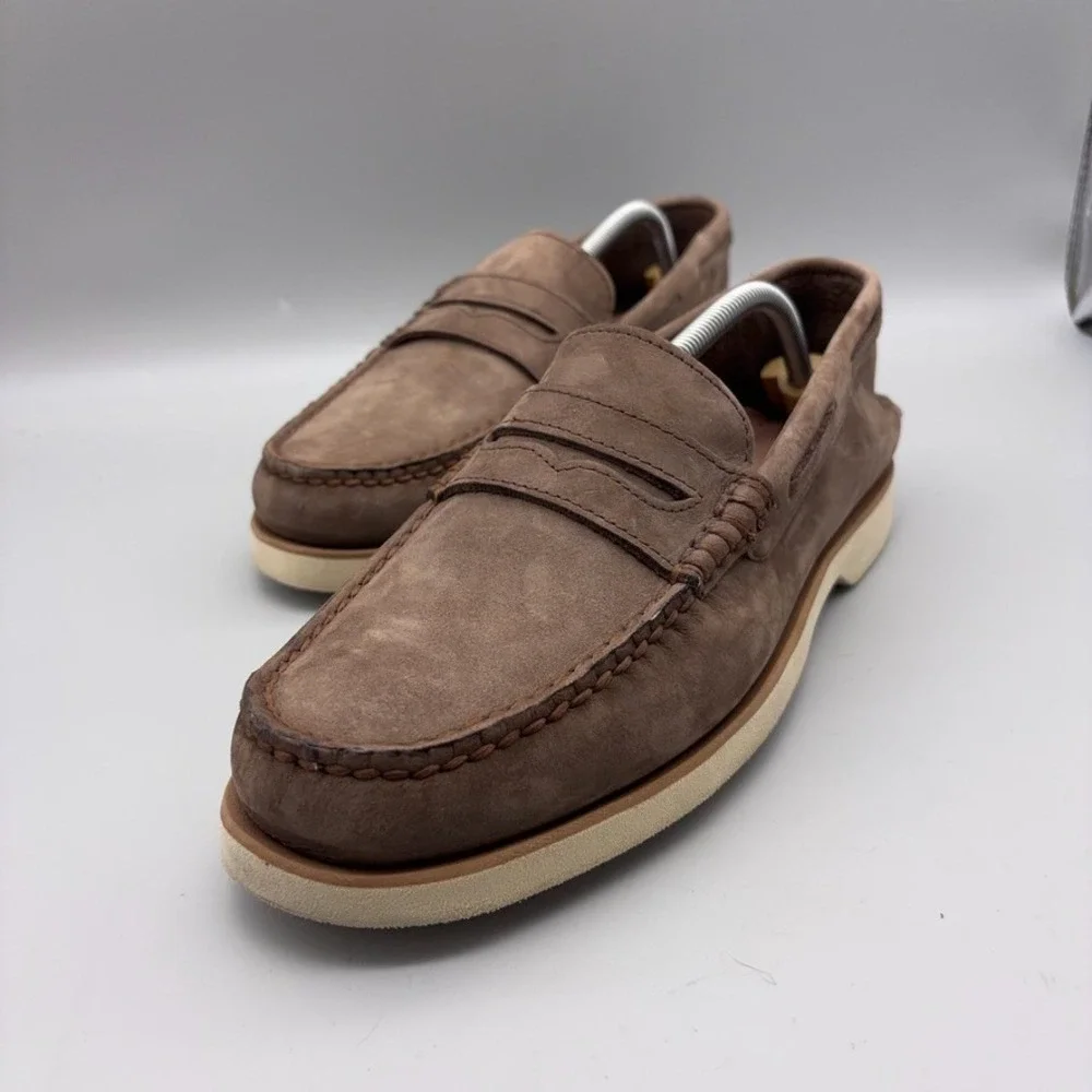 Sperry Penny Loafer Mens 8.5 Brown Leather Slip On Boat Shoe Casual Preppy